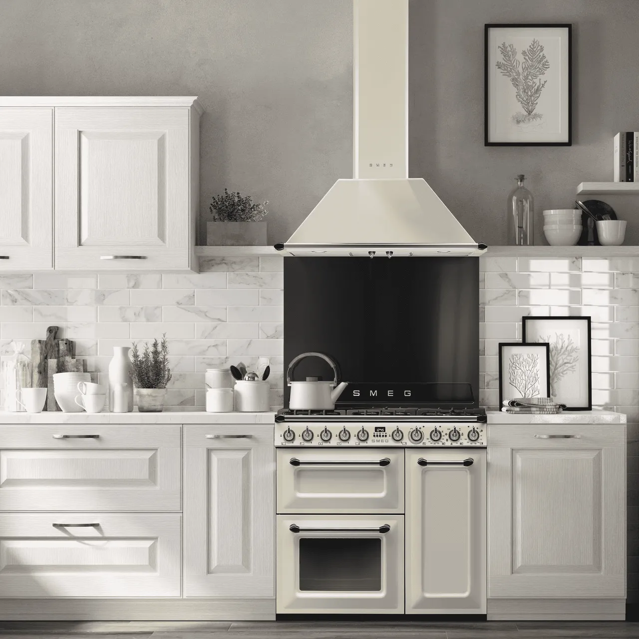 TR93P | Smeg Range Cooker| Cream | ao.com