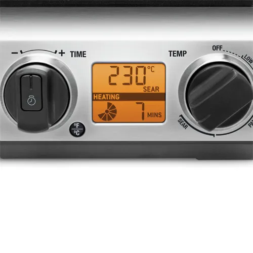 the Smart Grill in Brushed Stainless Steel with LCD Display