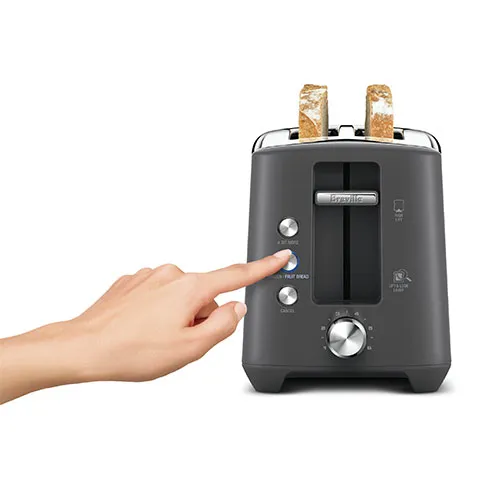 the Bit More™ Plus 2 Slice Toaster In Brushed Stainless Steel browning controls