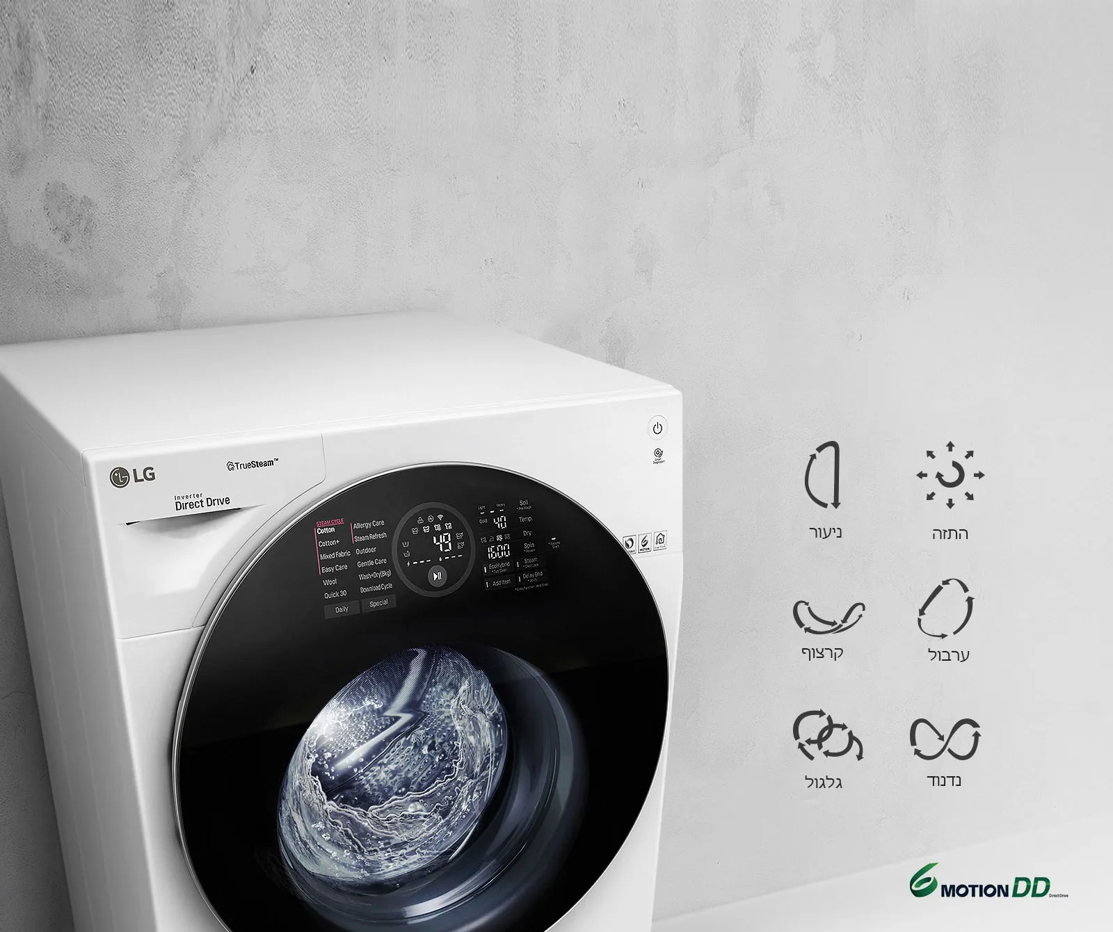 מכונת כביסה 12 ק"ג Twin Wash משולבת מייבש  LG דגם F1208CWT 