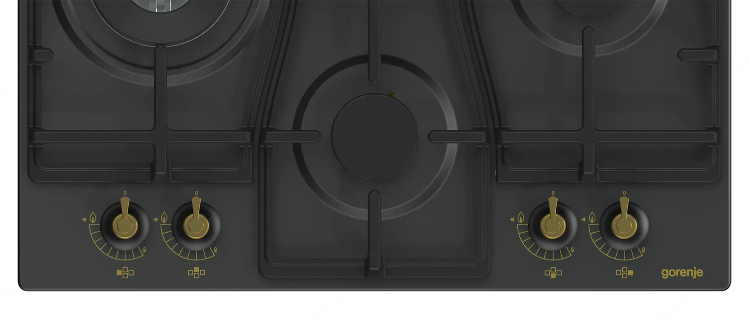 Gorenje כיריים גז 60 ס"מ גימור שחור כפרי סדרת CLASSICO תוצרת Gorenje דגם GW6D41CLB — תמונה 3