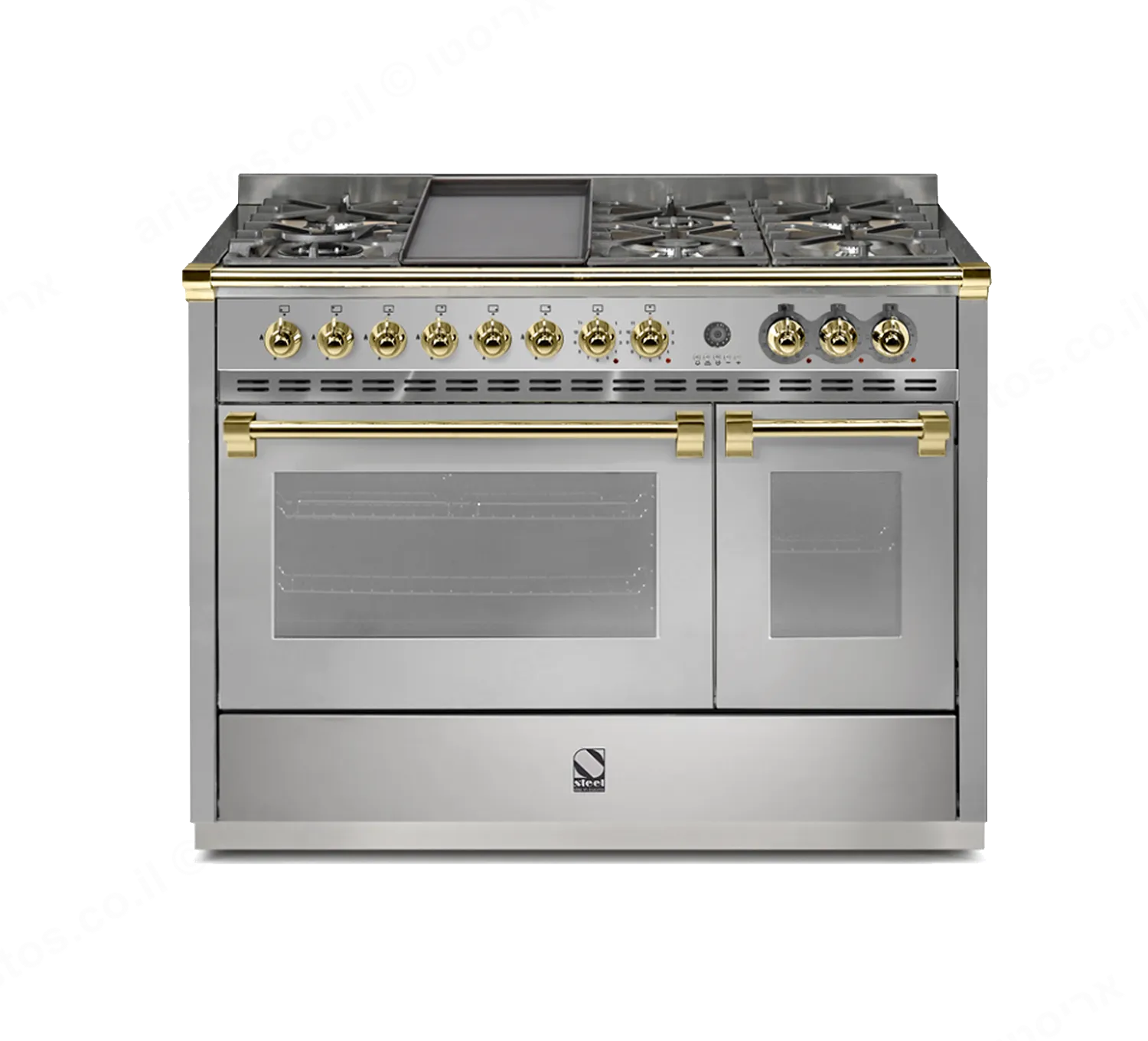 Steel תנור משולב כיריים מקצועי 120 ס"מ נירוסטה תוצרת Steel דגם  Ascot A12SF-6 120 INOX — תמונה 3