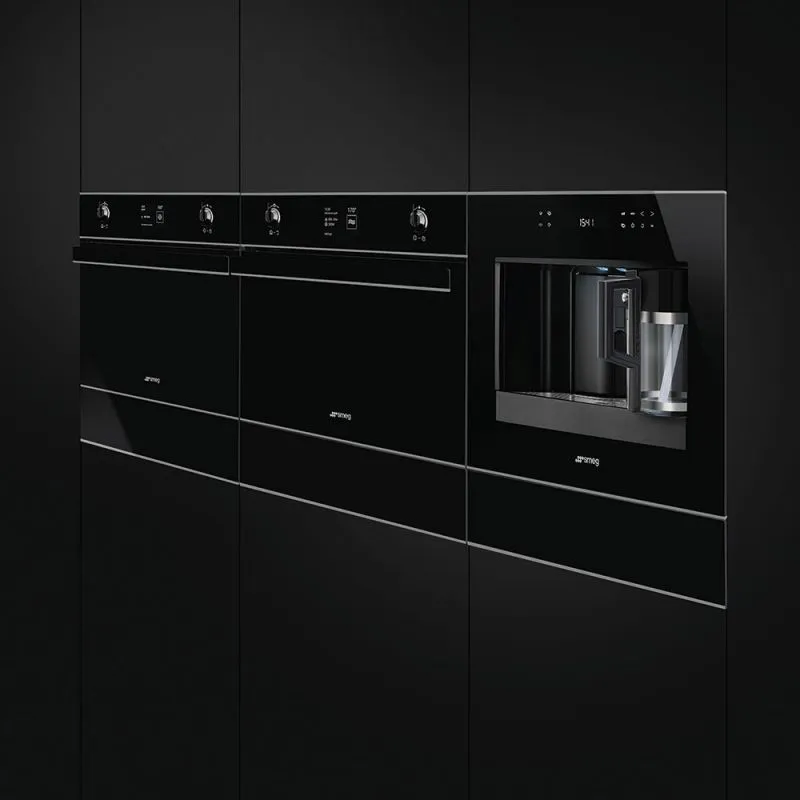 SMEG תנור בנוי משולב מיקרוגל 45 ס"מ זכוכית שחורה סדרת Dolce Stil Novo תוצרת SMEG דגם SF4603MCNR — תמונה 3