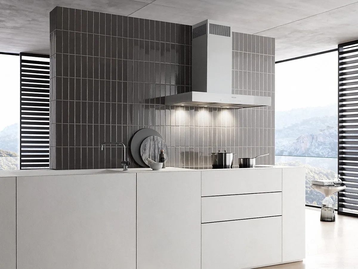 Miele קולט אדים ארובה צמוד קיר 90 ס"מ לבן תוצרת Miele דגם DA6698 W WHITE — תמונה 3