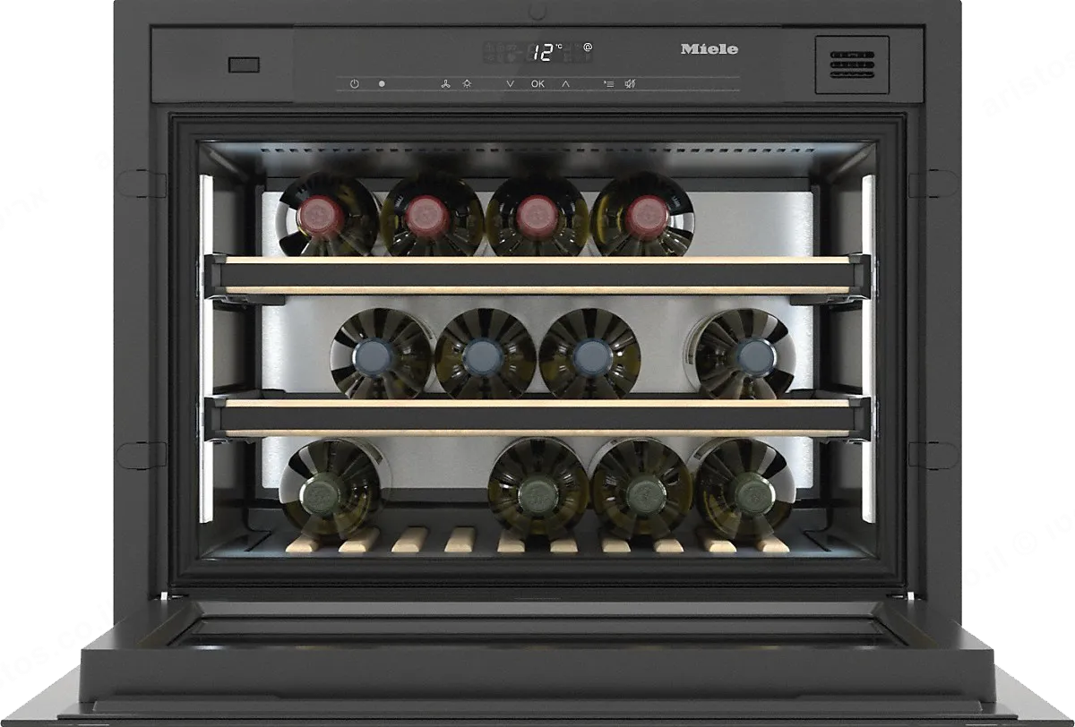 Miele מקרר יינות אינטגרלי 45 ס"מ 18 בקבוקים פתיחה חשמלית ללא ידית תוצרת Miele דגם KWT 7112 iG Pearl beige — תמונה 3