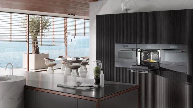 Miele תנור שף פירוליטי 45 ס"מ אפייה עם לחות M-Touch תוצרת Miele דגם H 7840 BP grey — תמונה 10