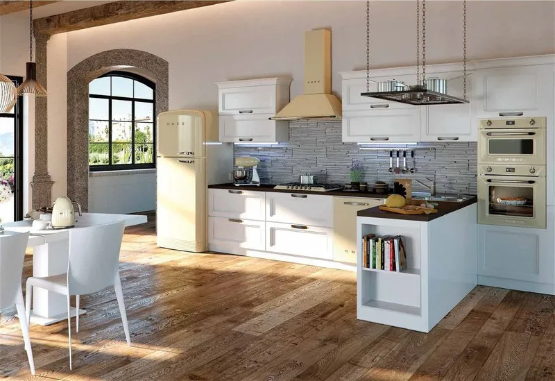 SMEG קולט אדים מעוצב להתקנה על קיר 90 ס"מ, צבע קרם מסדרת Victoria תוצרת SMEG דגם KT90PE — תמונה 4