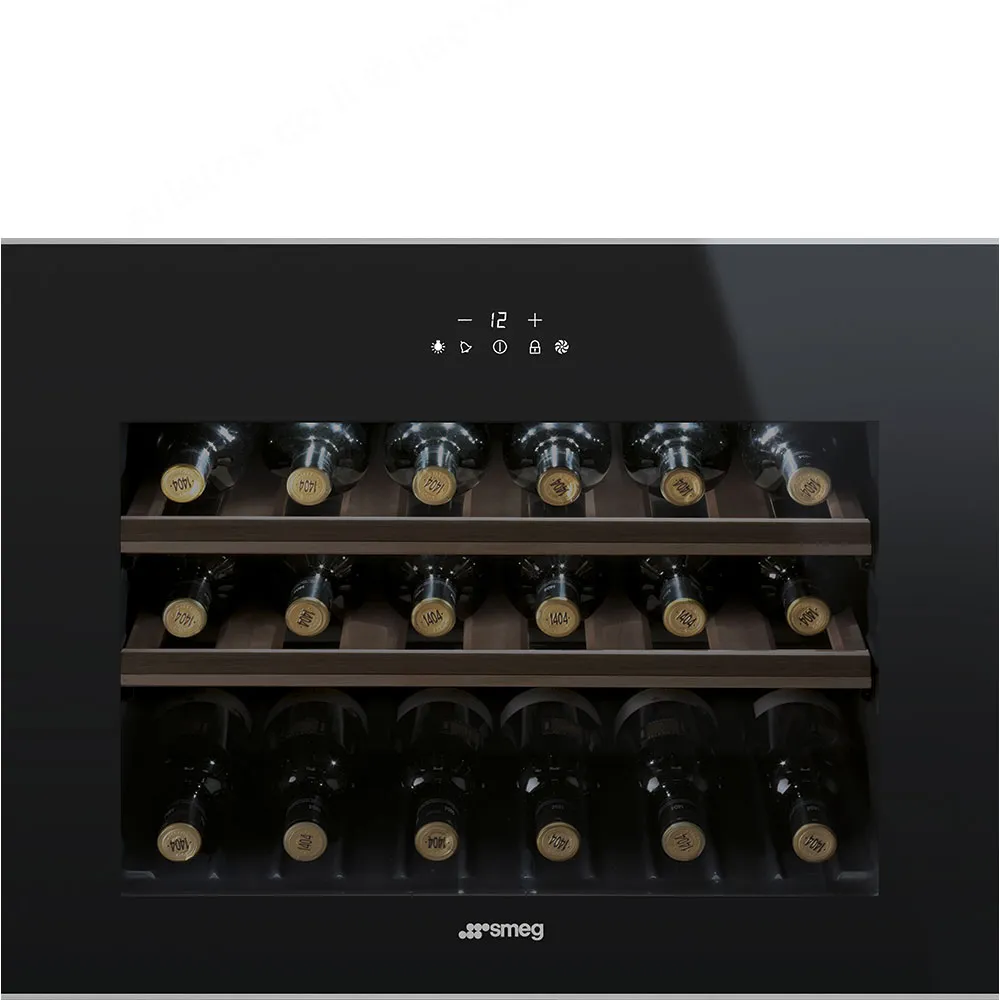 SMEG מקרר יינות בנוי גובה 45 ס"מ, זכוכית שחורה,מסדרת Dolce Stil Novo תוצרת SMEG דגם CVI618NXS — תמונה 3