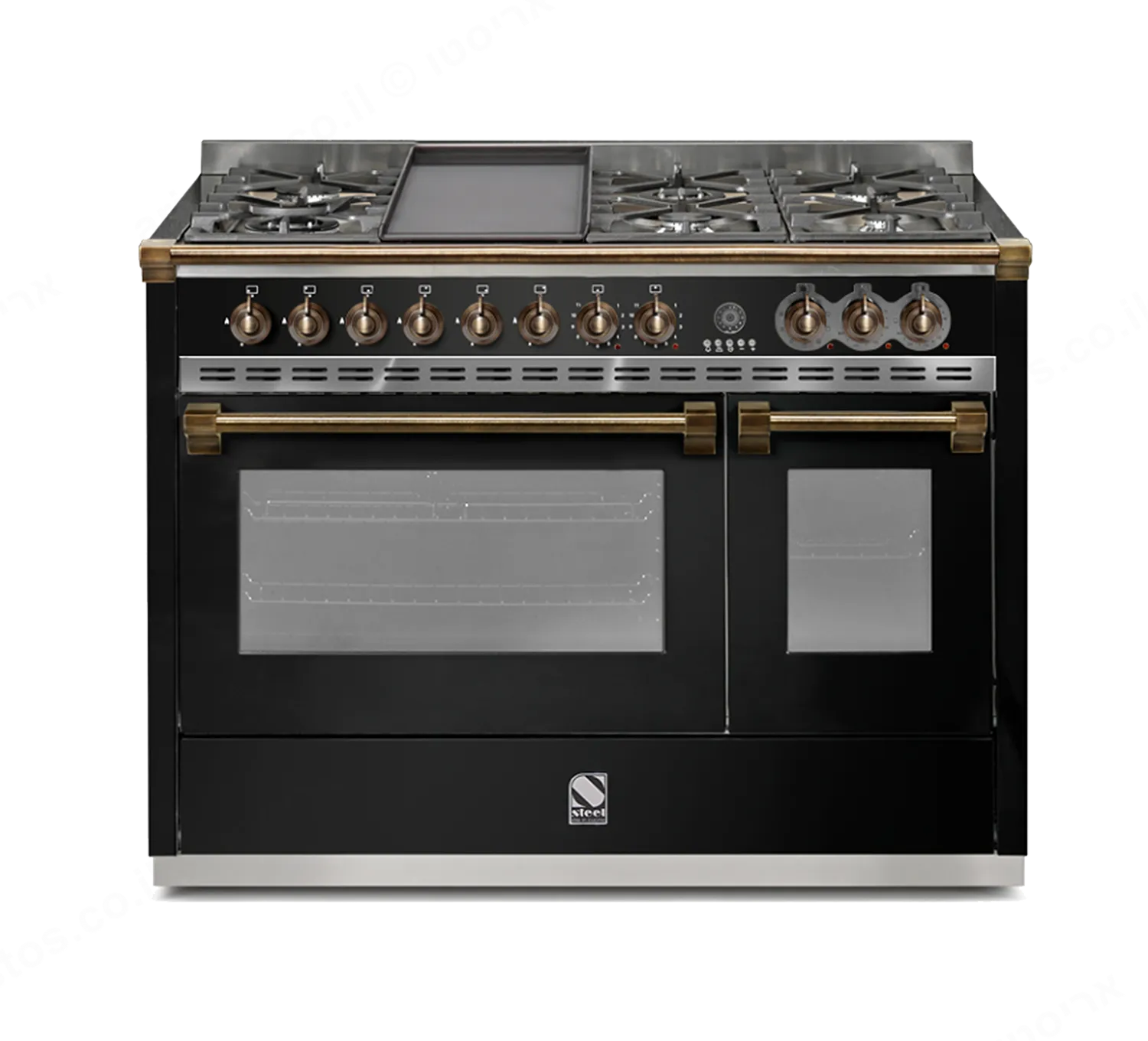 Steel תנור משולב כיריים מקצועי ברוחב 120 ס"מ שחור NERO תוצרת Steel דגם A12SF-6 Ascot 120  — תמונה 4
