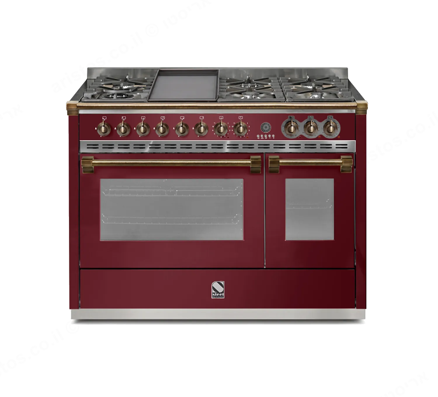 Steel תנור משולב כיריים מקצועי ברוחב 120 ס"מ בורדו BORDEAUX תוצרת Steel דגם A12SF-6 Ascot 120  — תמונה 4