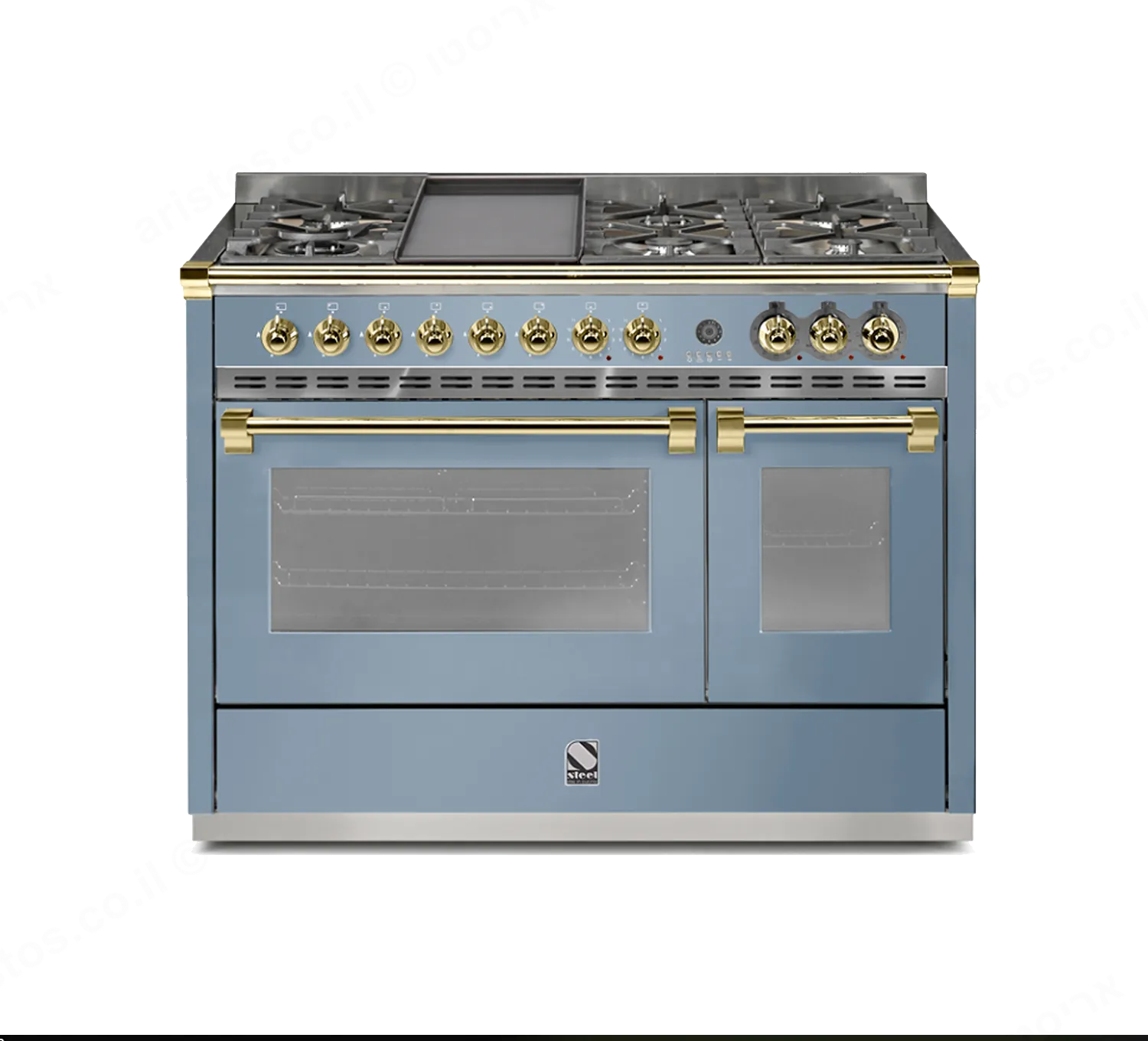 Steel תנור משולב כיריים מקצועי ברוחב 120 ס"מ תכלת ELESTE תוצרת Steel דגם A12SF-6 Ascot 120  — תמונה 3