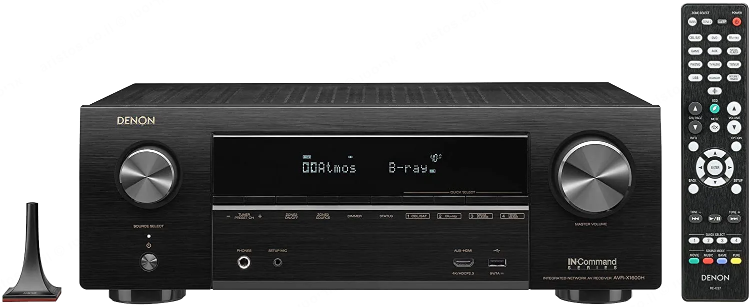 Denon רסיבר 7.2 4K 3D Audio HEOS Built-in מבית DENON דגם AVR-X1600H — תמונה 2
