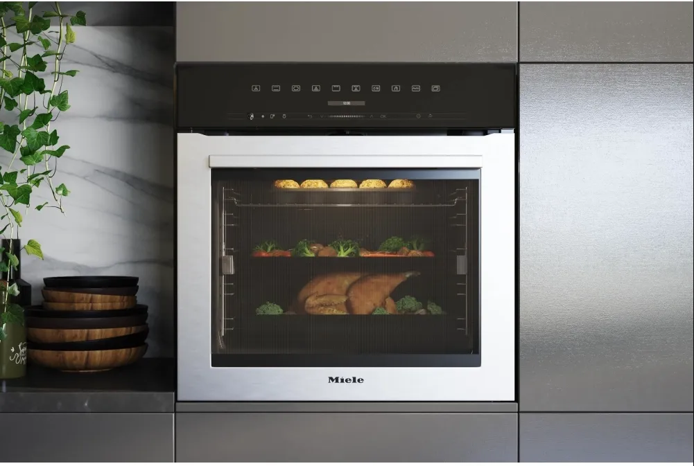 Miele תנור בנוי פירוליטי 60 ס"מ 76 ליטר סגירה ופתיחה שקטה חיבור WI-FI גימור נירוסטה תוצרת Miele דגם H 7161 BP Inox Clst — תמונה 7