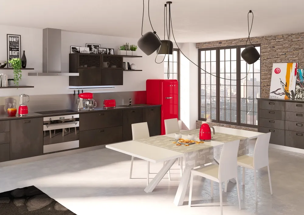 SMEG מיקסר עומד בצבע אדום גוף נירוסטה מסדרת 50's Retro Style,תוצרת SMEG דגם SMF01RDEU — תמונה 6