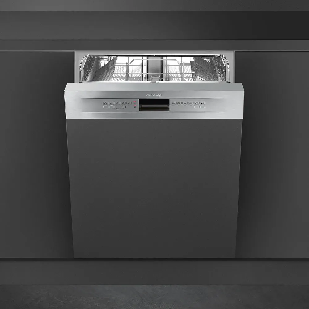 SMEG מדיח כלים חצי אינטגרלי 60 ס"מ, פאנל עליון מנירוסטה ללא טביעות אצבע תוצרת SMEG דגם PL2123XIN — תמונה 2