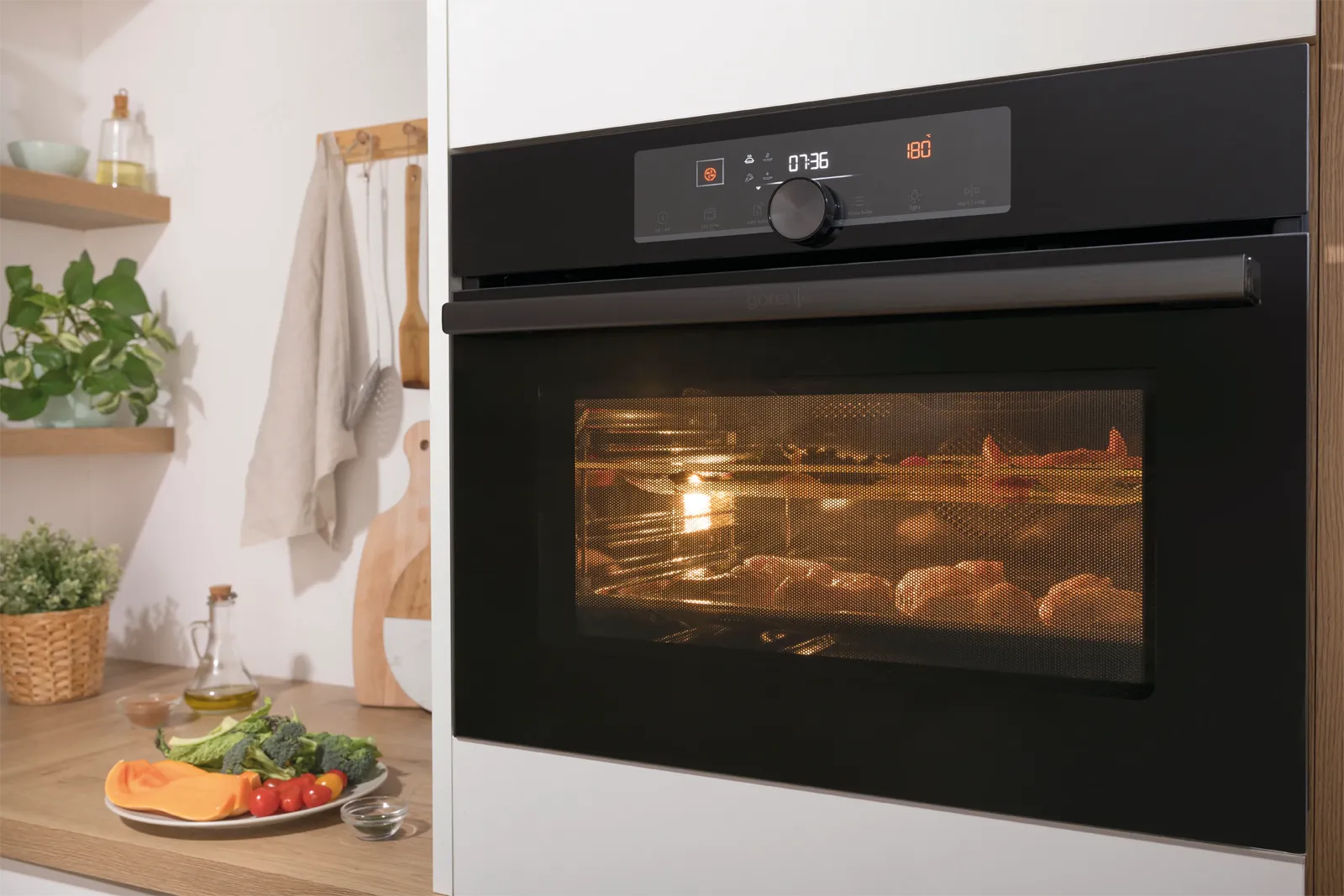 Gorenje תנור בנוי משולב מיקרוגל 45 ס''מ 50 ליטר ניקוי באדים AirFry+ גימור שחור מלא תוצרת Gorenje דגם BCM4547A10BG — תמונה 11