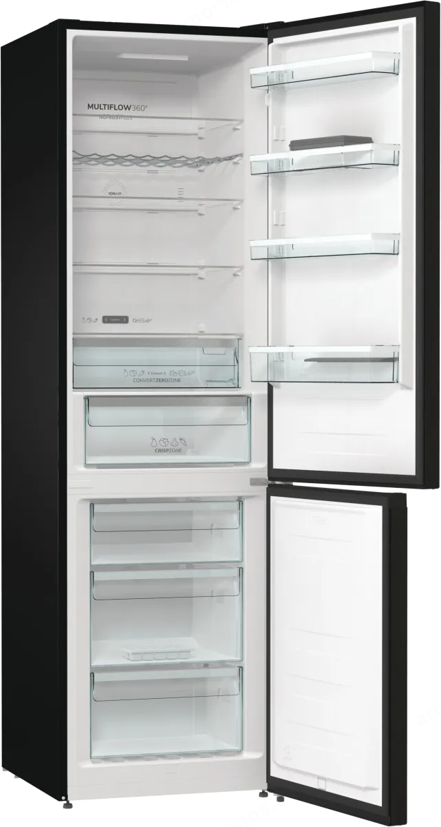 Gorenje מקרר 120 ס"מ מקפיא תחתון גמיש 2 מטר גובה 722 ליטר מנוע אינוורטר נירוסטה שחורה תוצרת Gorenje דגם NRC6204SBXL4 — תמונה 3
