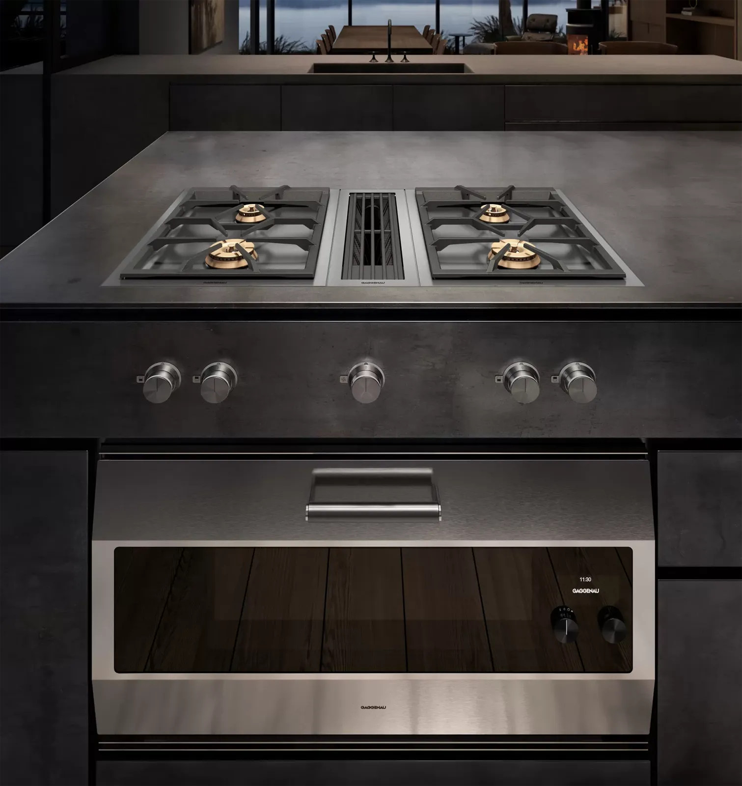 GAGGENAU קולט אדים אינטגרלי בשיש 15 ס"מ נירוסטה 3 מ"מ מתג קדמי סדרה 400 תוצרת GAGGENAU דגם VL414115 — תמונה 2