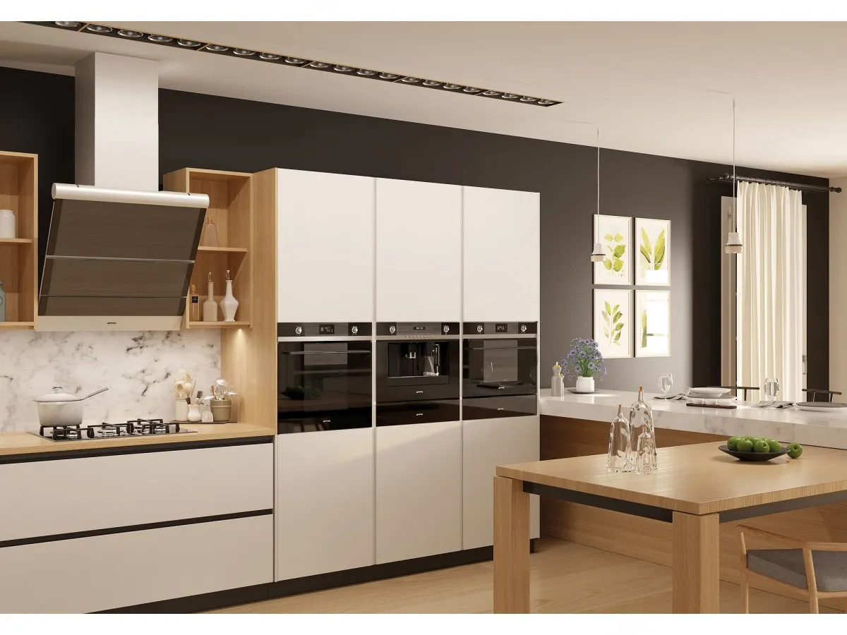 SMEG תנור בנוי 60 ס"מ זכוכית שחורה ניקוי באדים סדרת LINEA תוצרת SMEG דגם SF6102TVN — תמונה 3