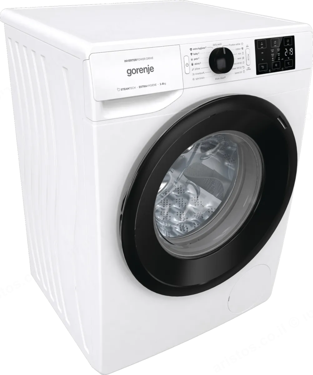 Gorenje מכונת כביסה 8 ק"ג 1600 סל"ד תכנית קיטור מנוע אינוורטר תוצרת Gorenje דגם WNEI86BS — תמונה 8