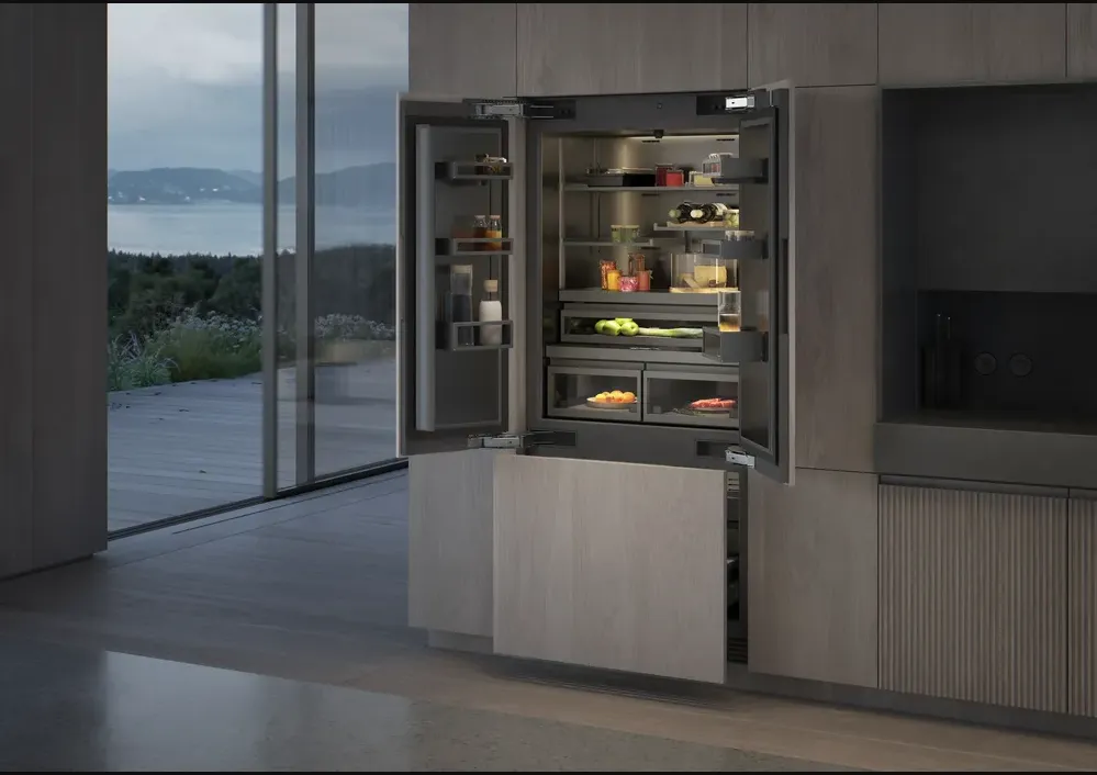 GAGGENAU מקרר אינטגרלי מקפיא תחתון 90 ס''מ דלת Push-to-open יצרן קרח גימור פנים נירוסטה שחורה סדרת Expressive תוצרת GAGGENAU דגם RVY497190 — תמונה 3