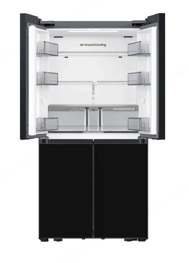 Samsung מקרר 4 דלתות 90 ס"מ קו אפס 648 ליטר גימור שחור פיאנו זכוכית סדרת Bespoke תוצרת Samsung דגם RM70F63REB — תמונה 13