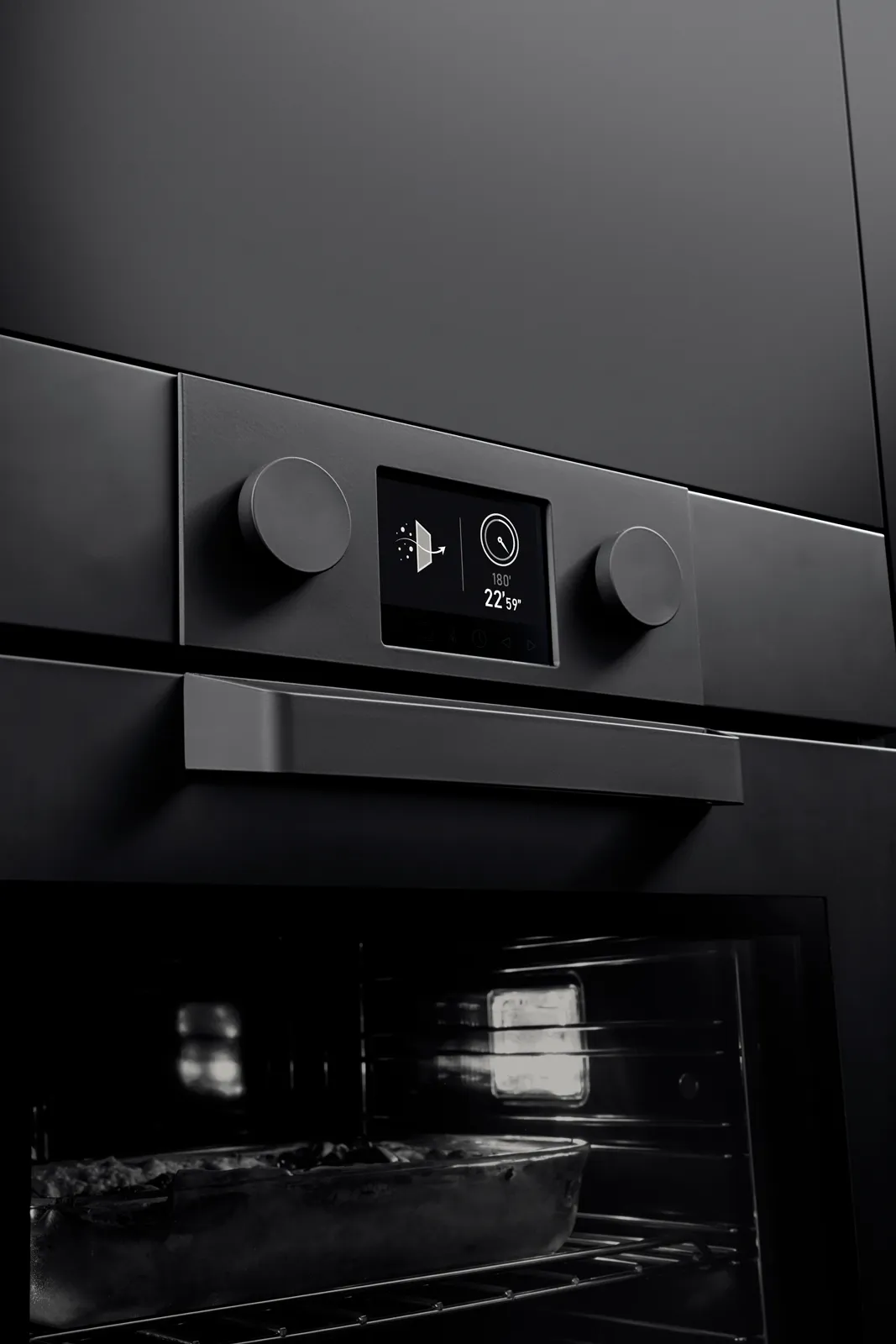 Barazza תנור בנוי משולב מיקרוגל 45 ס"מ גימור שחור מט סדרת ICON EXCLUSIVE תוצרת Barazza דגם 1FEVEMCN — תמונה 6