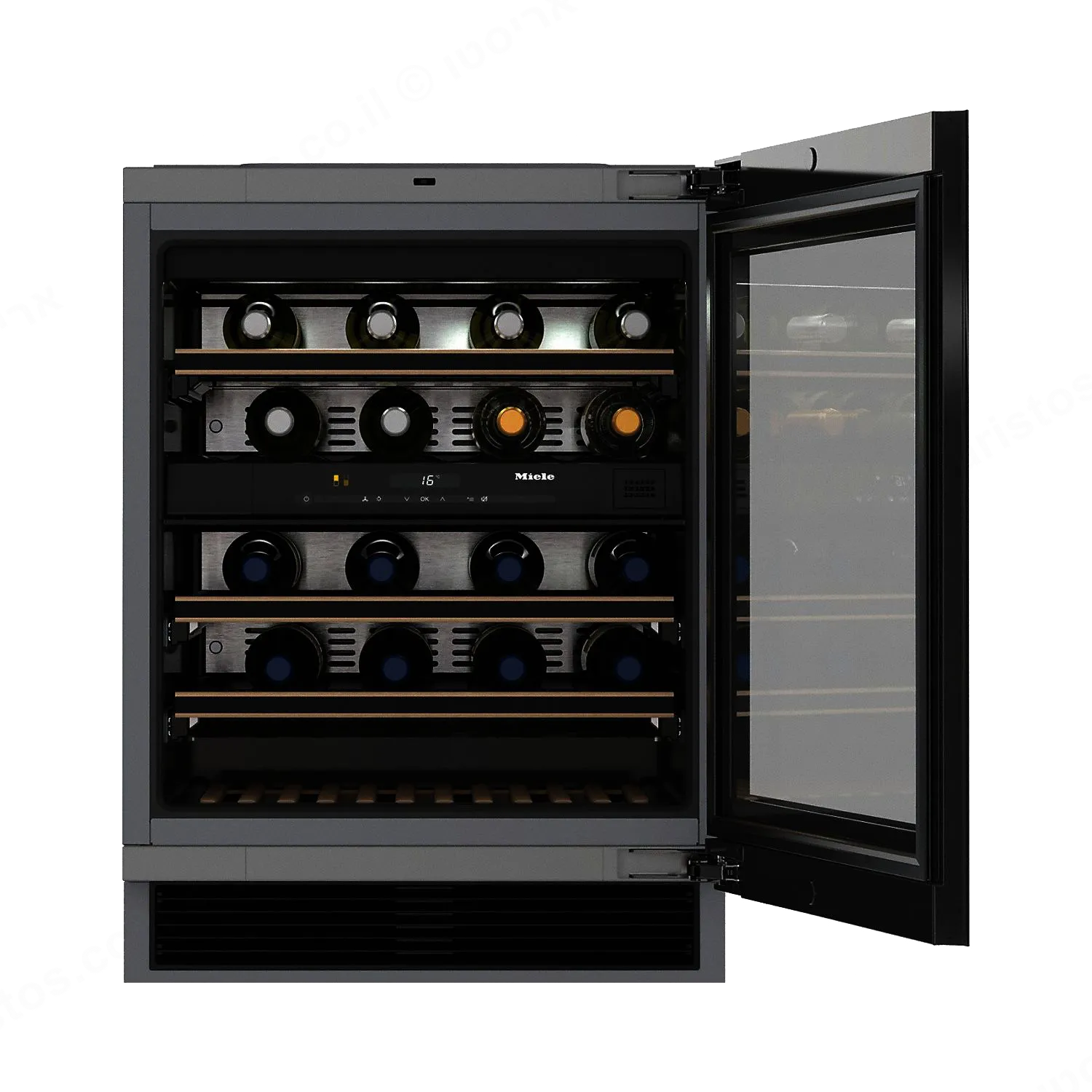 Miele מקרר יין ‏34 בקבוקים 2 אזורי קירור דלת Push2open תוצרת Miele דגם KWT 6322 UG — תמונה 4