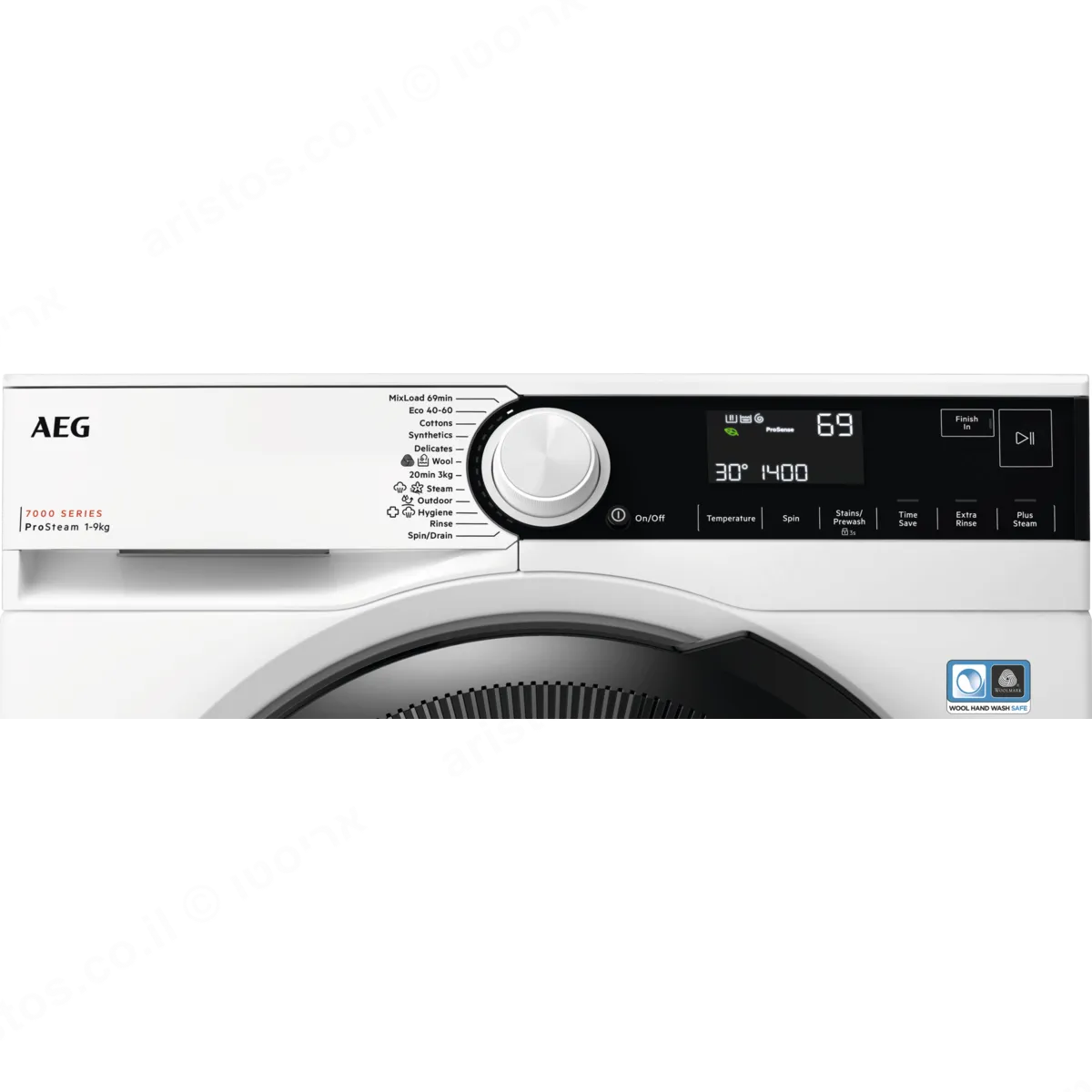 AEG מכונת כביסה 9 ק"ג 1400 סל"ד מסדרת 7000 ProSTEAM מנוע OkoInverter תוצרת AEG דגם LF73944BM — תמונה 2