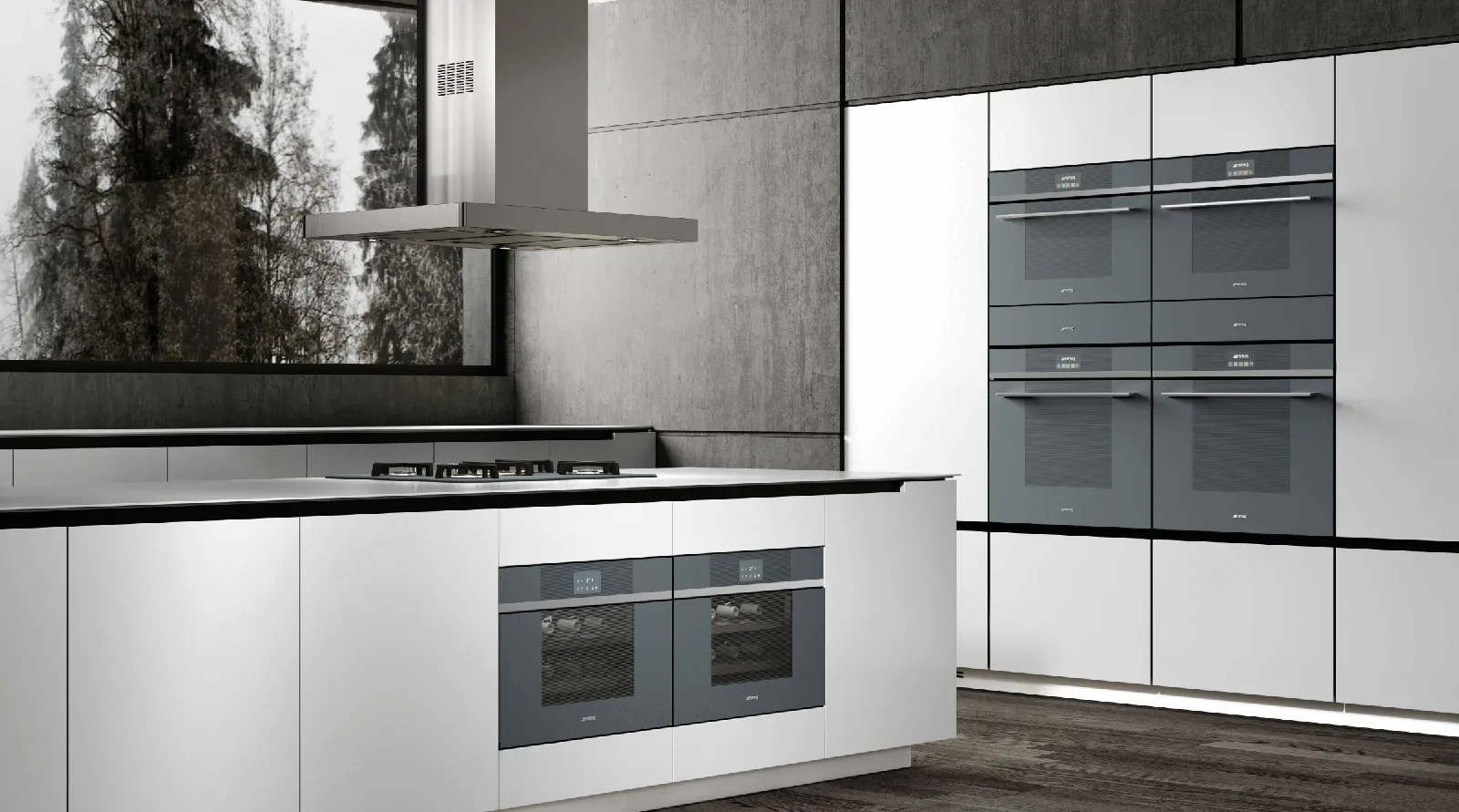 SMEG תנור בנוי 60 ס"מ AirFry טכנולוגיית Galileo גימור אפור מוברש Neptune Grey סדרת LINEA תוצרת SMEG דגם SO6102TG — תמונה 13