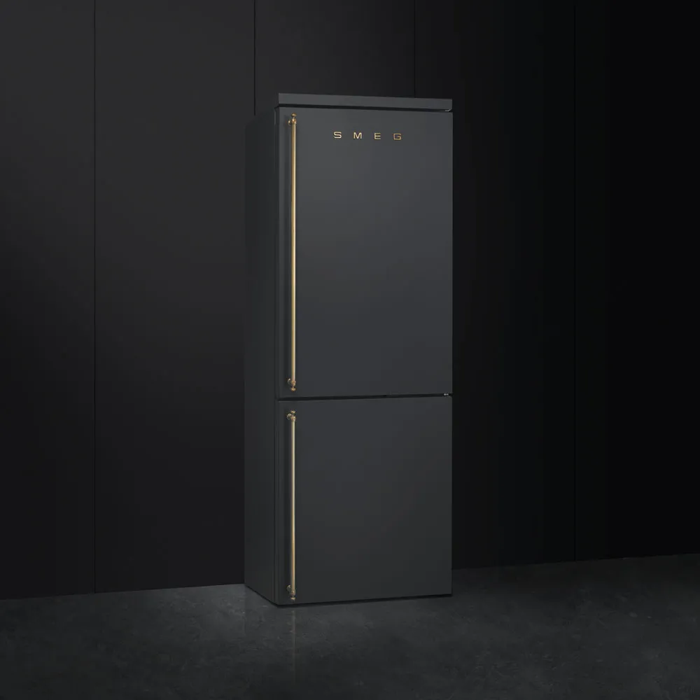 SMEG מקרר קו ארון רוחב 70 ס"מ פתיחה ימין שחור פחם סדרת Colonial תוצרת SMEG דגם FA8003AO — תמונה 2
