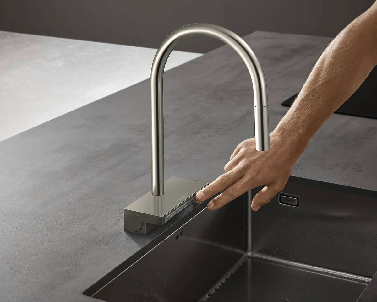 HANSGROHE ברז מטבח נשלף 170 מ"מ עם 3 מצבים מבית HANSGROHE גרמניה דגם AQUNO SELECT נירוסטה מט — תמונה 2