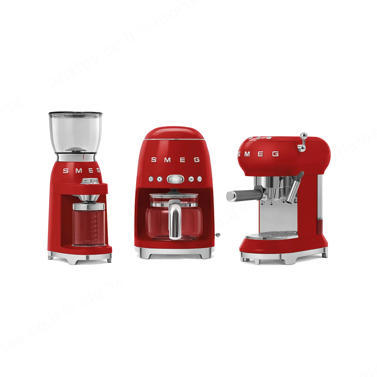SMEG מטחנת קפה לכל סוגי הקפה בצבע אדום מסדרת 50's Retro Style,תוצרת SMEG דגם CGF01RDEU — תמונה 4