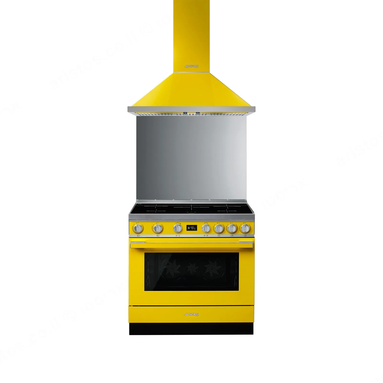 SMEG קולט אדים 90 ס"מ צמוד קיר צבע צהוב סדרת Portofino תוצרת SMEG דגם KPF9YW — תמונה 4