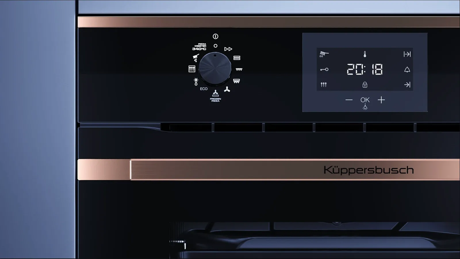kueppersbusch תנור בנוי 60 ס"מ פירוליטי תוכנית פיצה 340°C זכוכית שחורה עם ערכות עיצוב ומערכת ökotherm תוצרת kueppersbusch דגם BP6332.0S — תמונה 10
