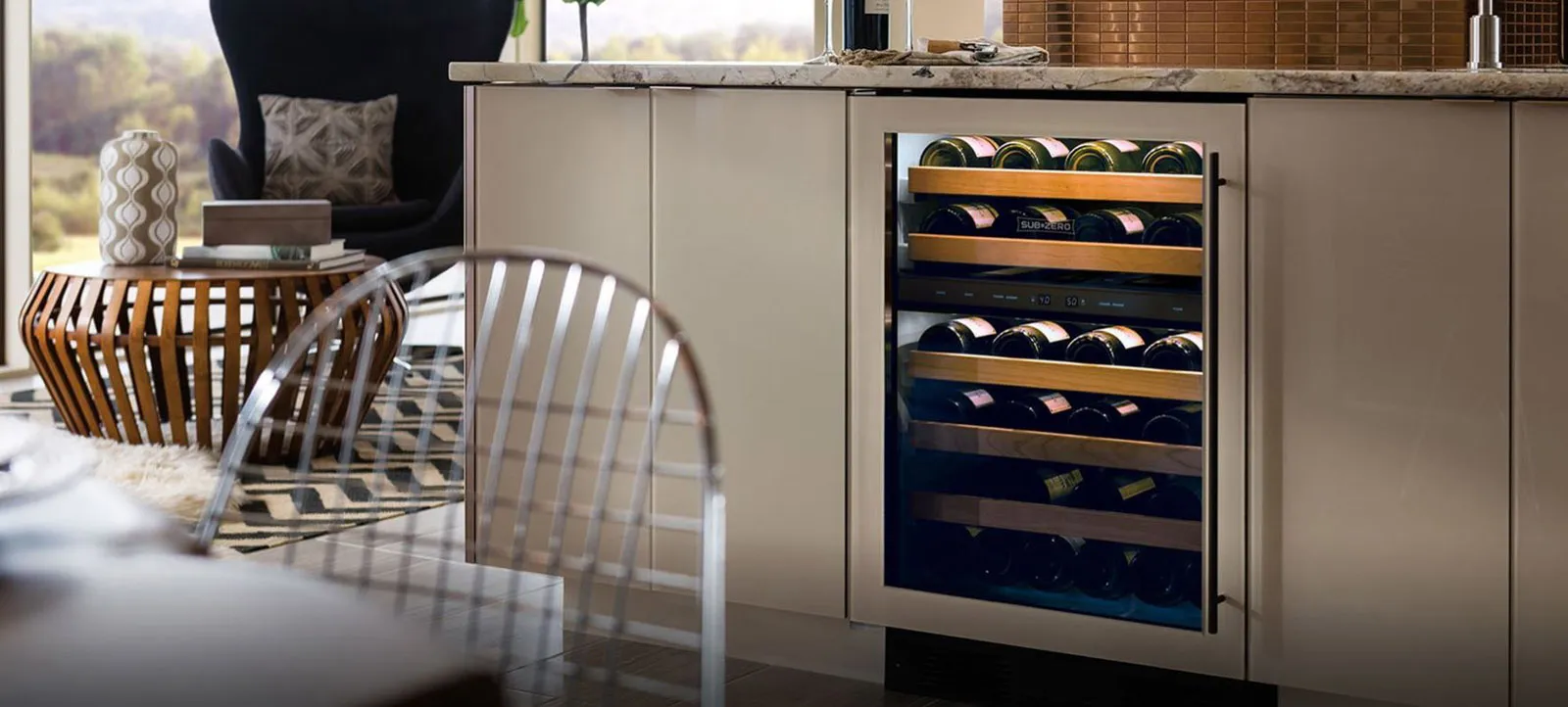 SUB ZERO מקרר יין UNDERCOUNTER אינטגרלי חיפוי ארונות 61 ס”מ 46 בקבוקים תוצרת Sub zero דגם ICBUW-24/O — תמונה 5