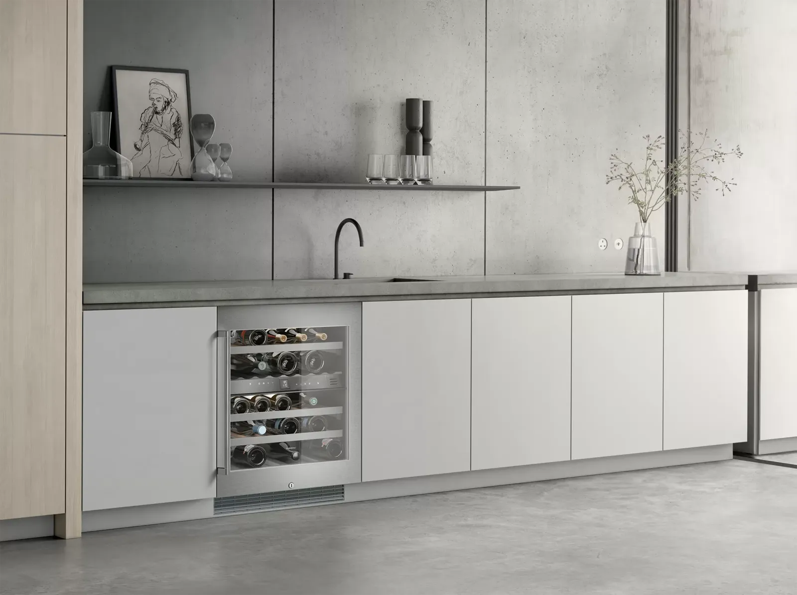 GAGGENAU מקרר יין אינטגרלי 60 ס''מ 2 אזורי קירור מסגרת נירוסטה סדרת Vario 200 תוצרת GAGGENAU דגם RW404264 — תמונה 5