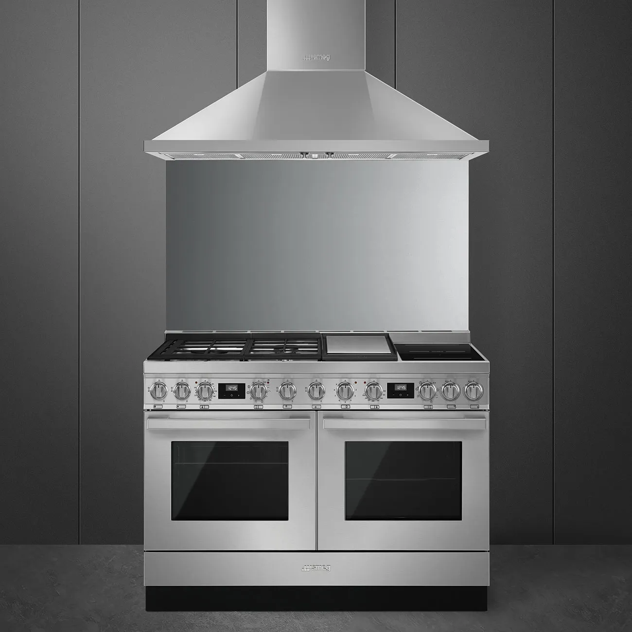 SMEG קולט אדים 120 ס"מ צמוד קיר צבע לבן סדרת Portofino תוצרת SMEG דגם KPF12WH — תמונה 3
