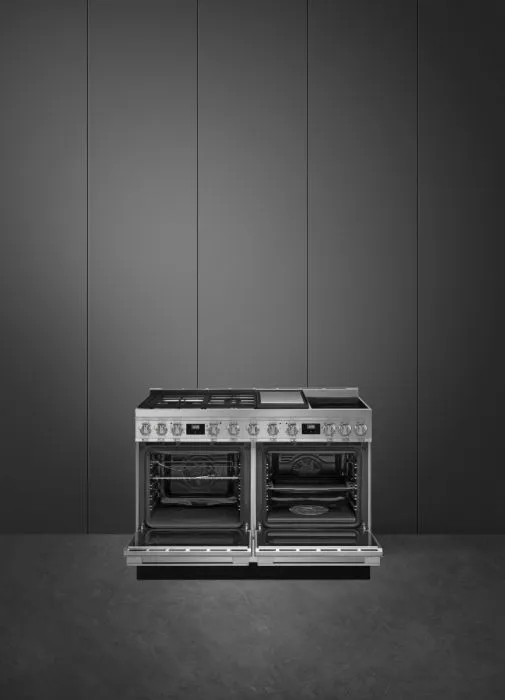 SMEG תנור משולב דו תאי 120 ס"מ עם כיריים גז+אינדוקציה ניקוי פירוליטי ובישול באדים נירוסטה תוצרת SMEG דגם CPF120IGMPX — תמונה 5