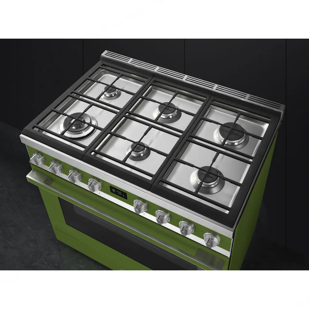 SMEG תנור משולב עם כיריים גז, מסדרת PORTOFINO בצבע ירוק זית,תוצרת SMEG דגם CPF9GMOG — תמונה 3