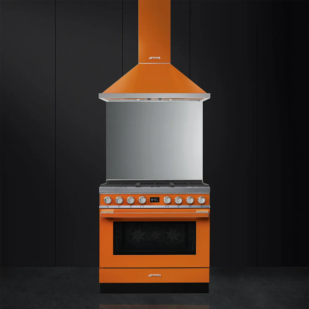 SMEG תנור משולב עם כיריים גז, מסדרת PORTOFINO בצבע כתום,תוצרת SMEG דגם CPF9GMOR — תמונה 3