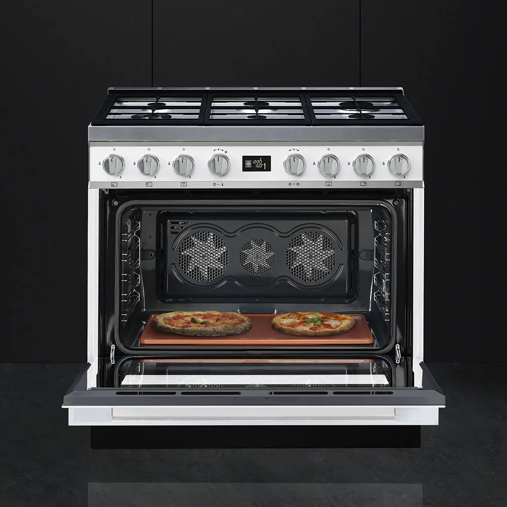SMEG תנור משולב עם כיריים גז, מסדרת PORTOFINO בצבע לבן,תוצרת SMEG דגם CPF9GMWH — תמונה 2