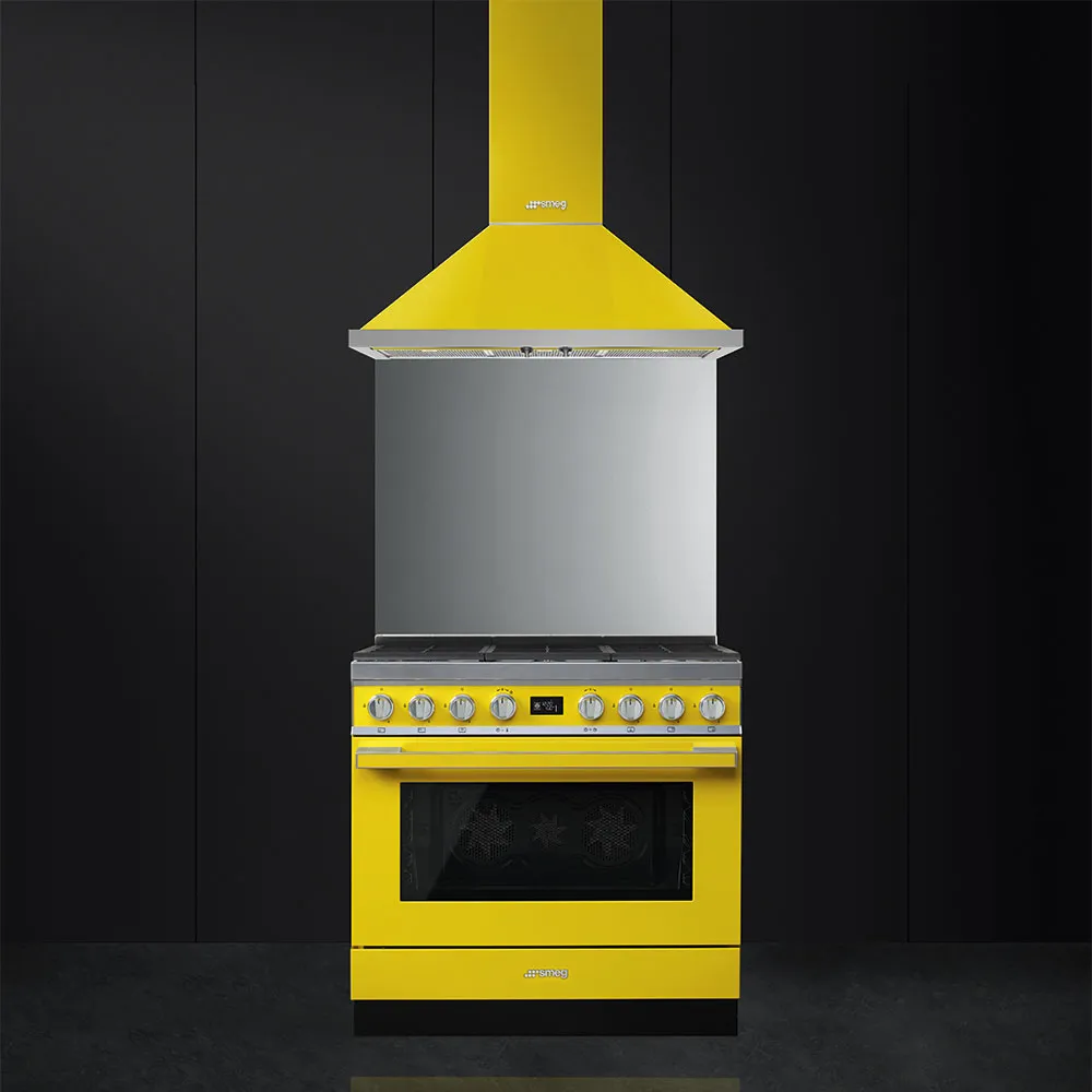 SMEG תנור משולב עם כיריים גז, מסדרת PORTOFINO בצבע צהוב תוצרת SMEG דגם CPF9GMYW — תמונה 4