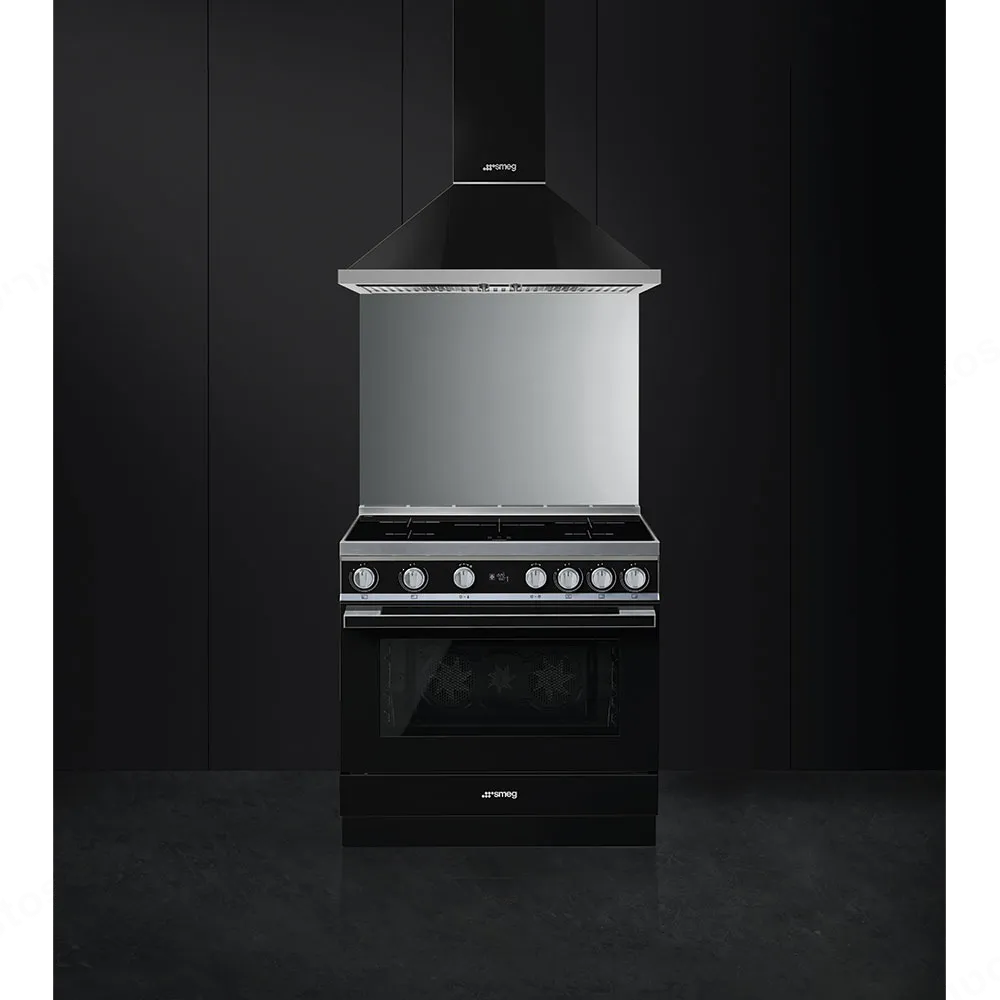 SMEG תנור פירוליטי משולב עם כיריים אינדוקציה מסדרת PORTOFINO בצבע שחור תוצרת SMEG דגם CPF9IPBL — תמונה 3