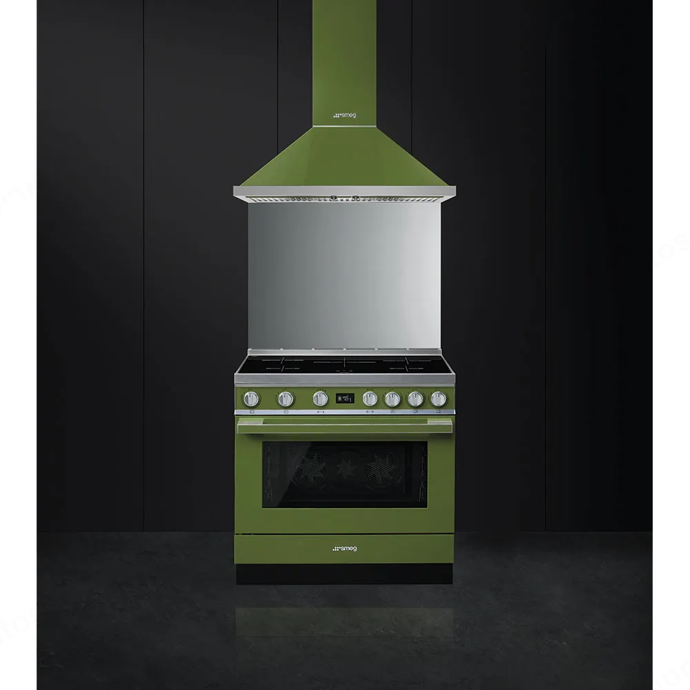SMEG קולט אדים 90 ס"מ צמוד קיר צבע ירוק זית סדרת Portofino תוצרת SMEG דגם KPF9OG — תמונה 4