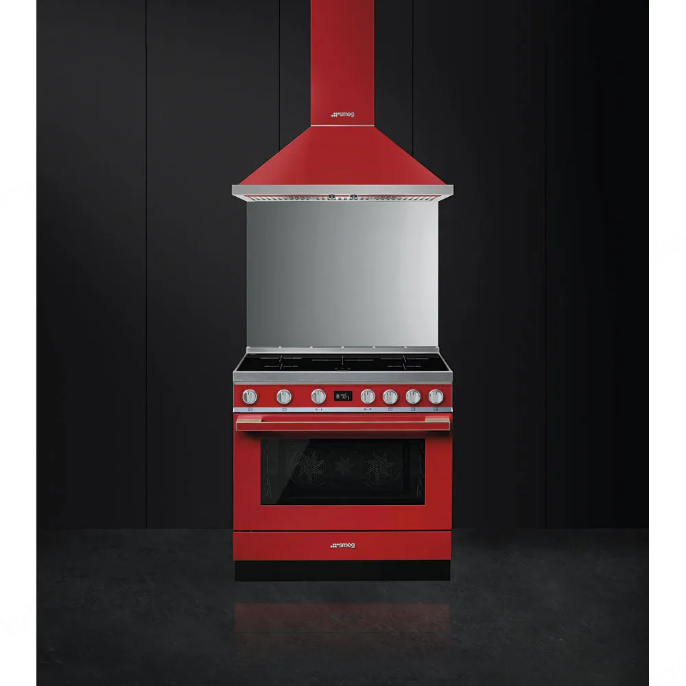 SMEG תנור פירוליטי משולב עם כיריים אינדוקציה מסדרת PORTOFINO בצבע אדום תוצרת SMEG דגם CPF9IPR — תמונה 4