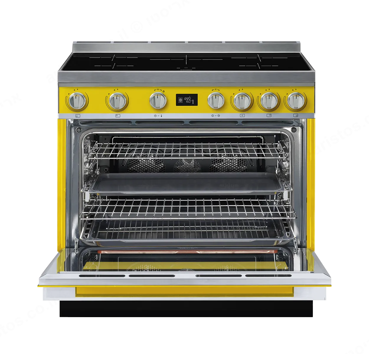 SMEG תנור פירוליטי משולב עם כיריים אינדוקציה מסדרת PORTOFINO בצבע צהוב תוצרת SMEG דגם CPF9IPYW — תמונה 2