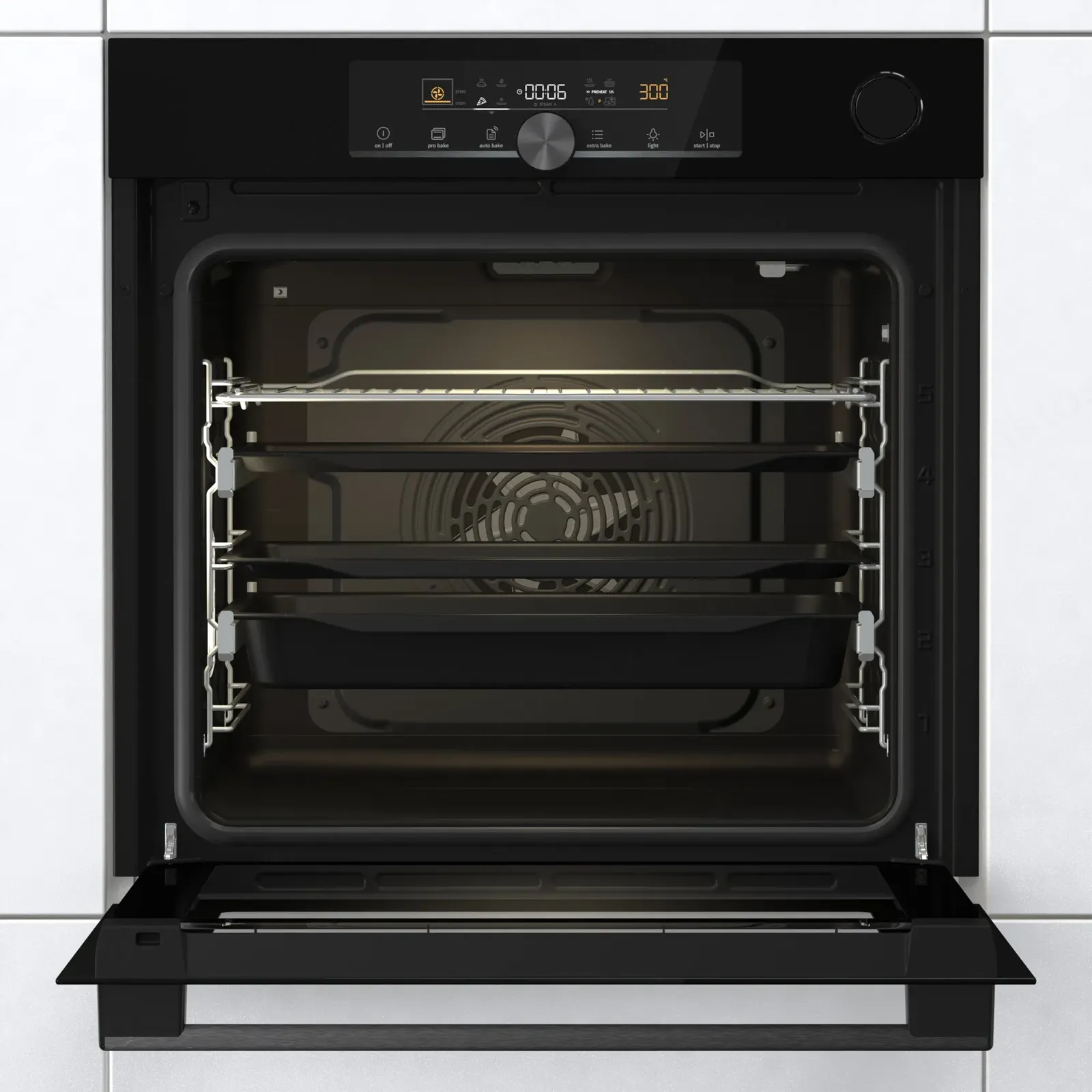 Gorenje תנור בנוי 60 ס"מ עם אפייה בלחות SteamAssist ו-AirFry גימור שחור מלא 77 ליטר תוצרת Gorenje דגם BSA6747A04BG — תמונה 2