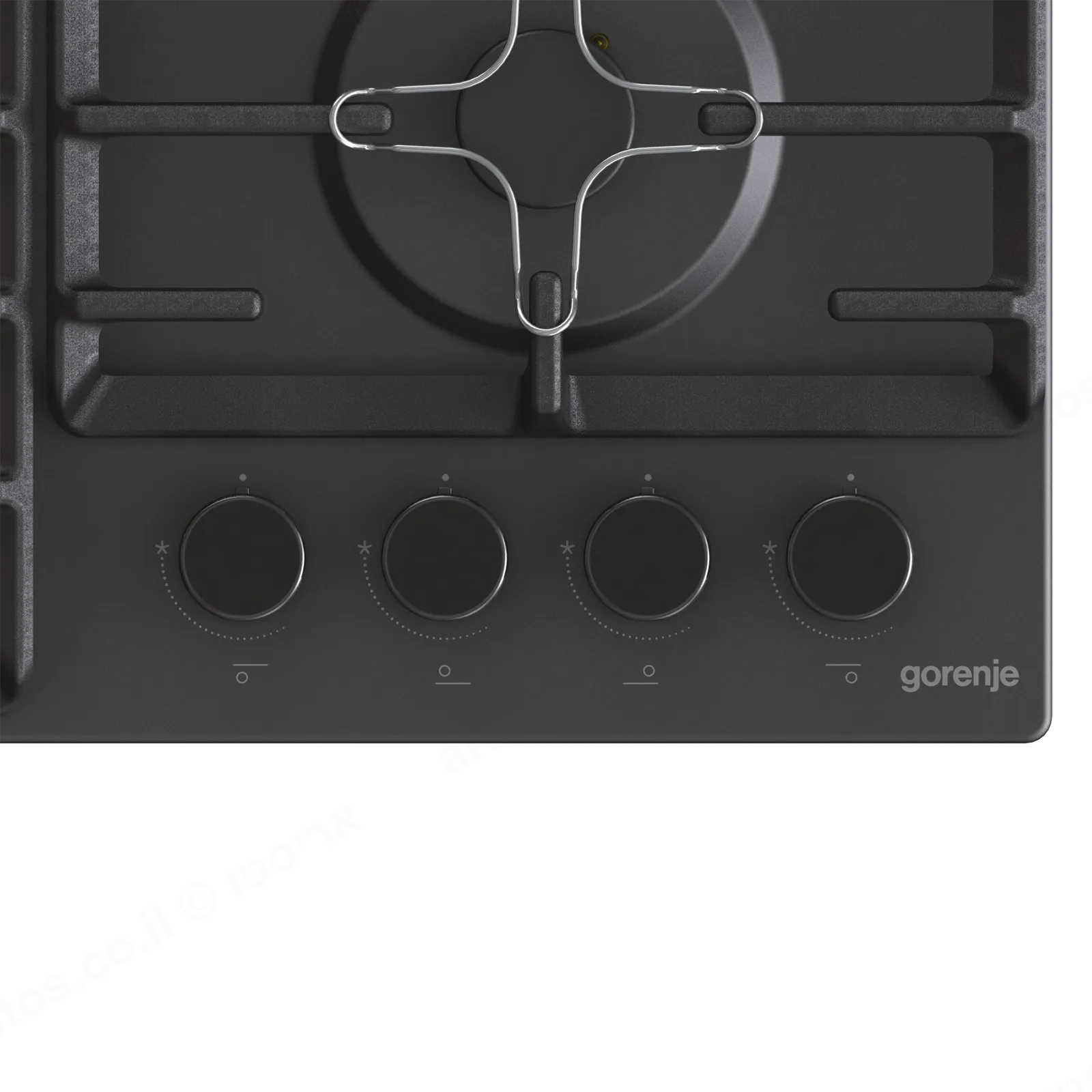 Gorenje כיריים גז  60 ס"מ 4 מבערים משטח אמייל שחור מט תוצרת Gorenje דגם GW67IL — תמונה 3