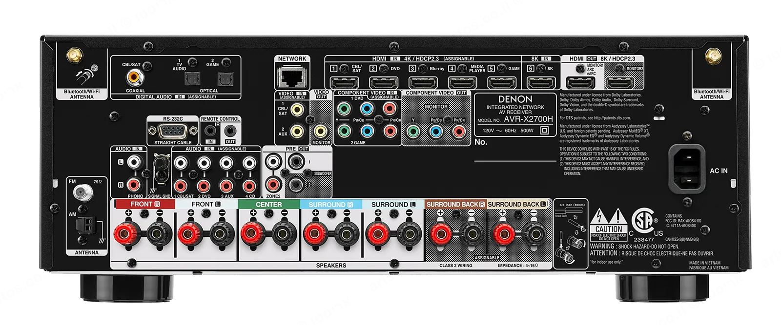 Denon רסיבר 7.2 8K 3D Audio שליטה קולית HEOS Built-in מבית DENON דגם AVR-X2700H — תמונה 4